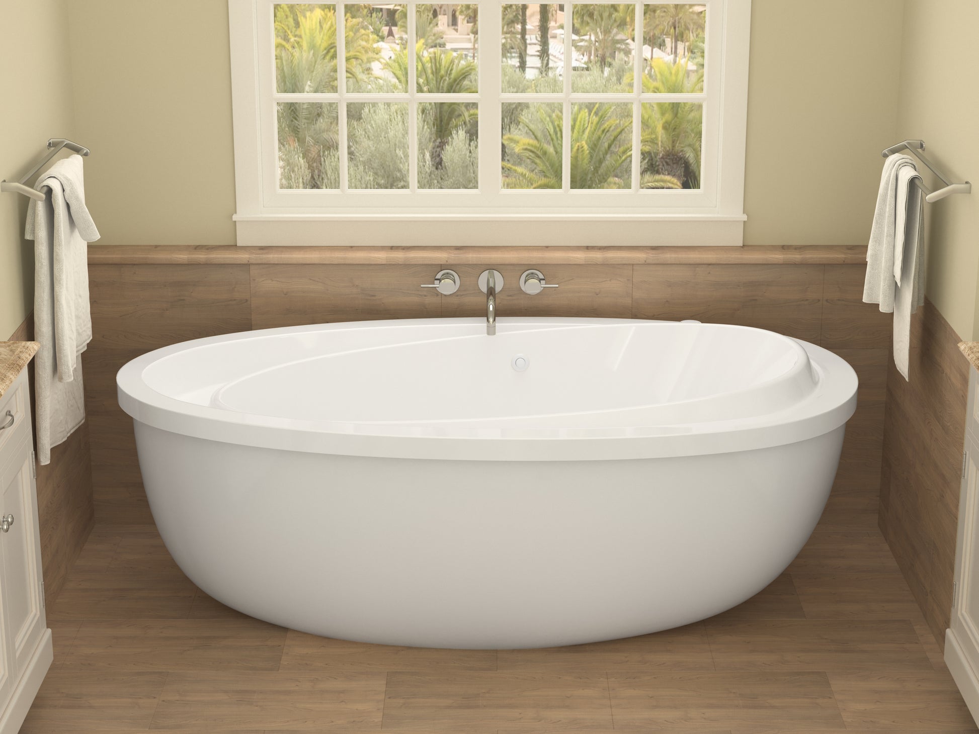 Atlantis Whirlpools Breeze 38 x 71 Oval Freestanding Air Jetted Bathtub