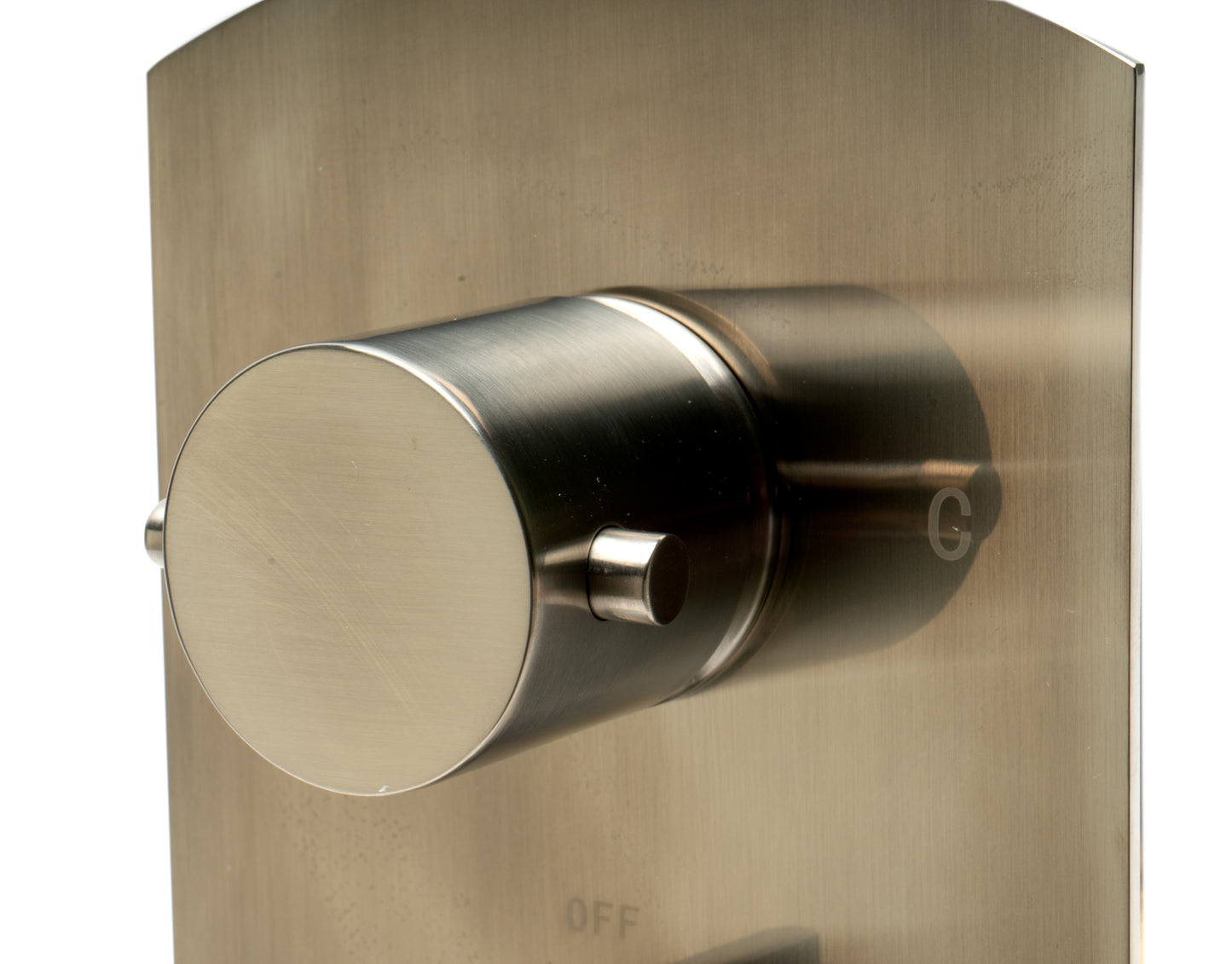 ALFI brand AB3809-BN Brushed Nickel Round Knob 1 Way Thermostatic Shower Mixer