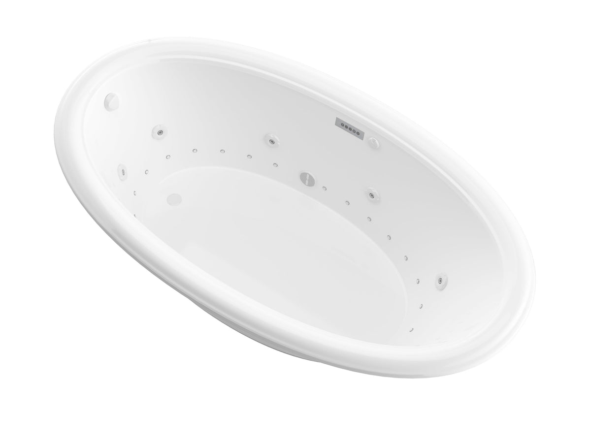 Atlantis Whirlpools Petite Deluxe Series 41.75 x 69.675in. Air and Whirlpool Jetted Bathtub in White