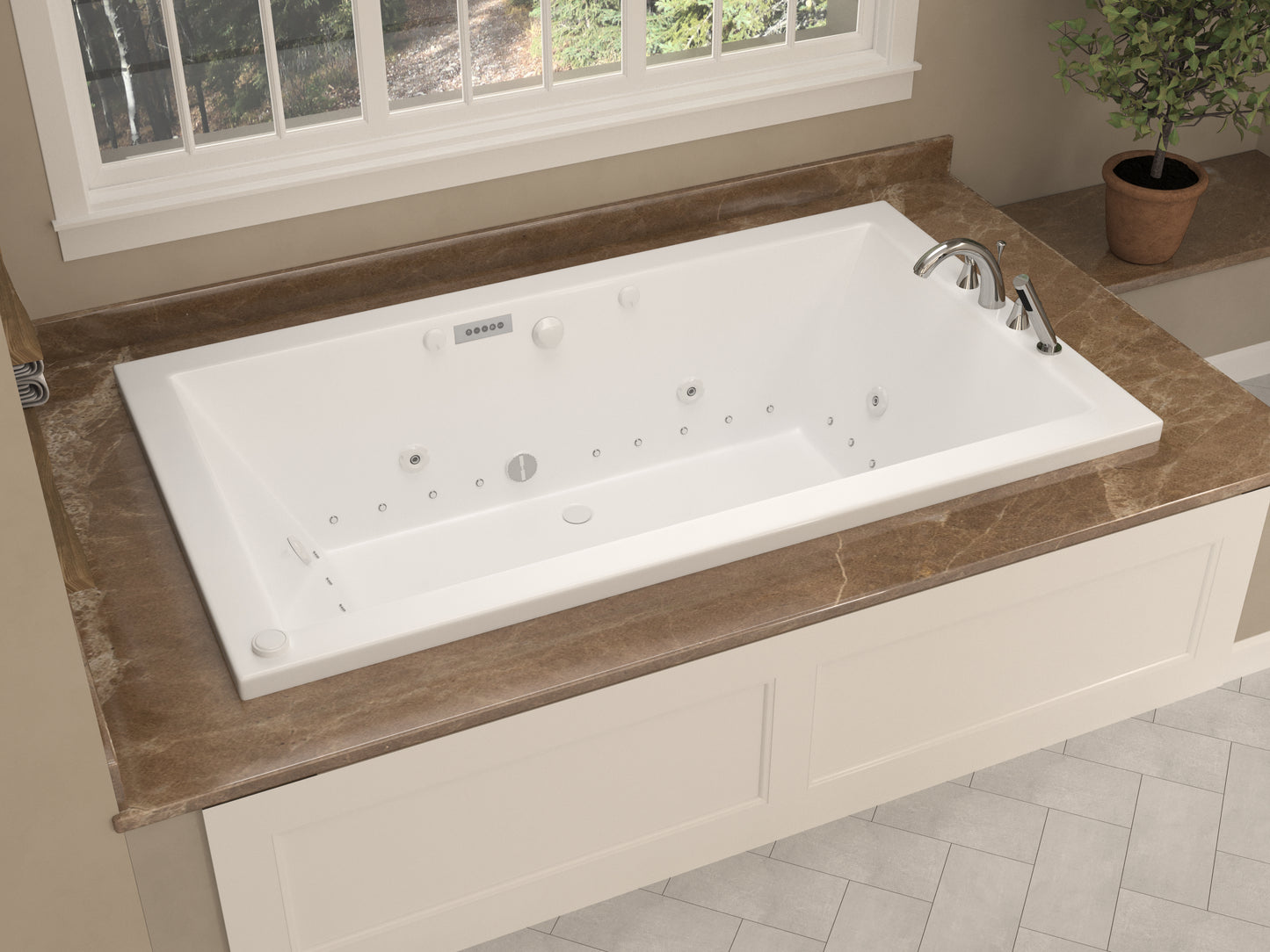 Atlantis Whirlpools Venetian Deluxe Series 41.625 x 72in. Air and Whirlpool Jetted Bathtub in White