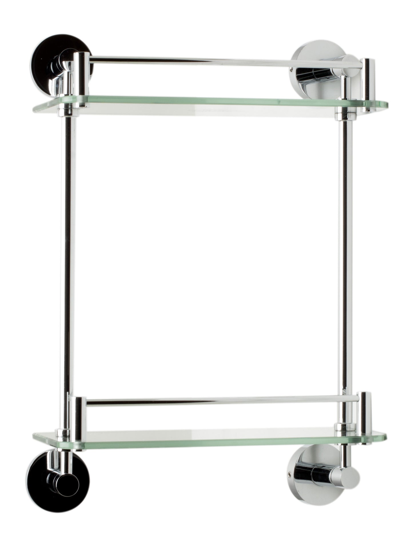 ALFI brand AB9549 Polished Chrome Wall Mounted Double Glass Shower Shelf Bathroom Accessory