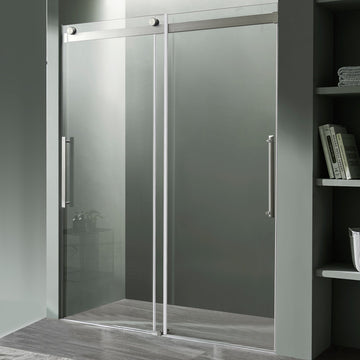 Stellar Series 48 in. x 76 in. Frameless Sliding Shower Door with Handle