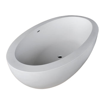 Lusso 6.3 ft. Solid Surface Center Drain Freestanding Bathtub in Matte White