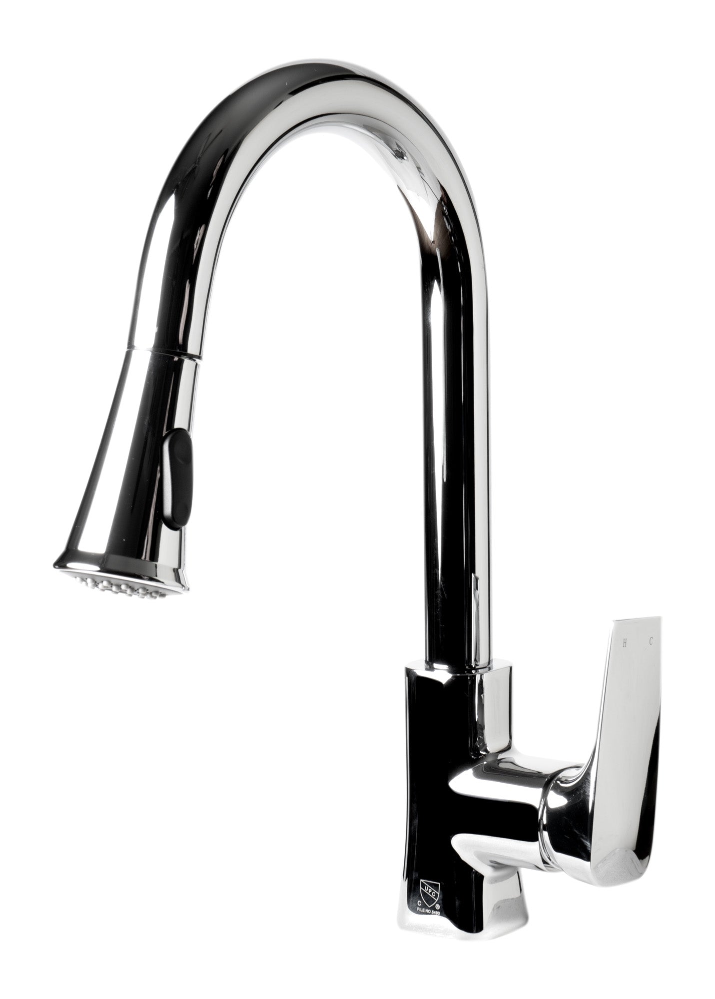 ALFI brand ABKF3889-PC Polished Chrome Square Gooseneck Pull Down Kitchen Faucet