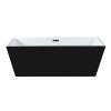 ALFI brand AB8834 59 inch Black & White Rectangular Acrylic Free Standing Soaking Bathtub