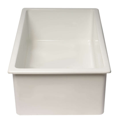 ALFI brand AB3018UD-W 30" White Undermount / Drop In Fireclay Kitchen Sink