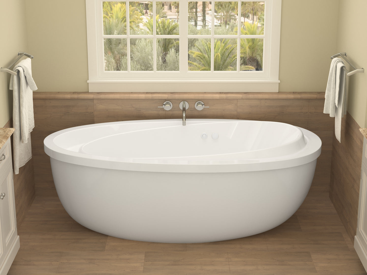 Atlantis Whirlpools Breeze 38 x 71 Oval Freestanding Whirlpool Jetted Bathtub 3871BW