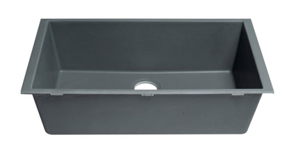 ALFI brand AB3322UM-T Titanium 33" Single Bowl Undermount Granite Composite Kitchen Sink