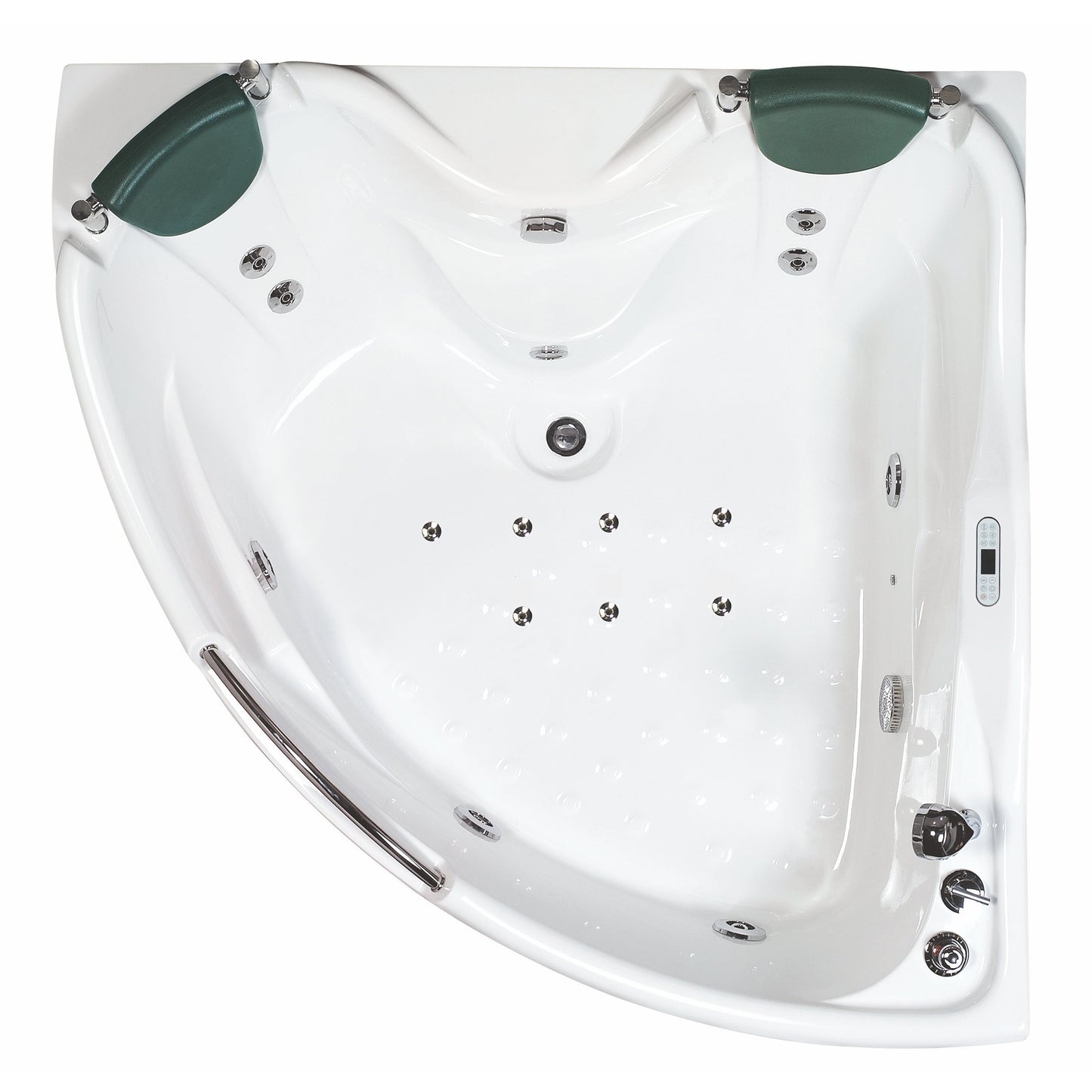 EAGO AM125ETL 5 ft Corner Acrylic White Whirlpool Bathtub for Two w Fixtures