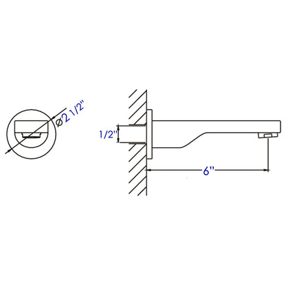 ALFI brand AB2201-PC Polished Chrome Wallmounted Tub Filler Bathroom Spout