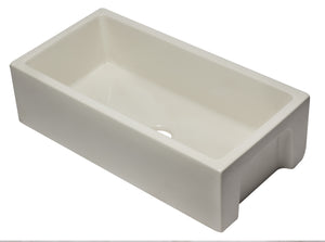 ALFI brand AB3618HS-B  36 inch Biscuit Reversible Smooth / Fluted Single Bowl Fireclay Farm Sink