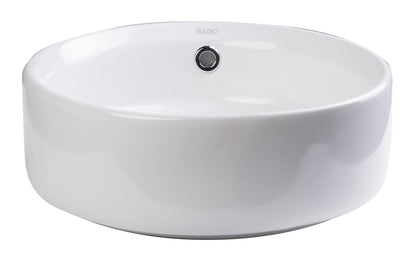 EAGO BA129  16" Round Ceramic Above Mount Bathroom Basin Vessel Sink