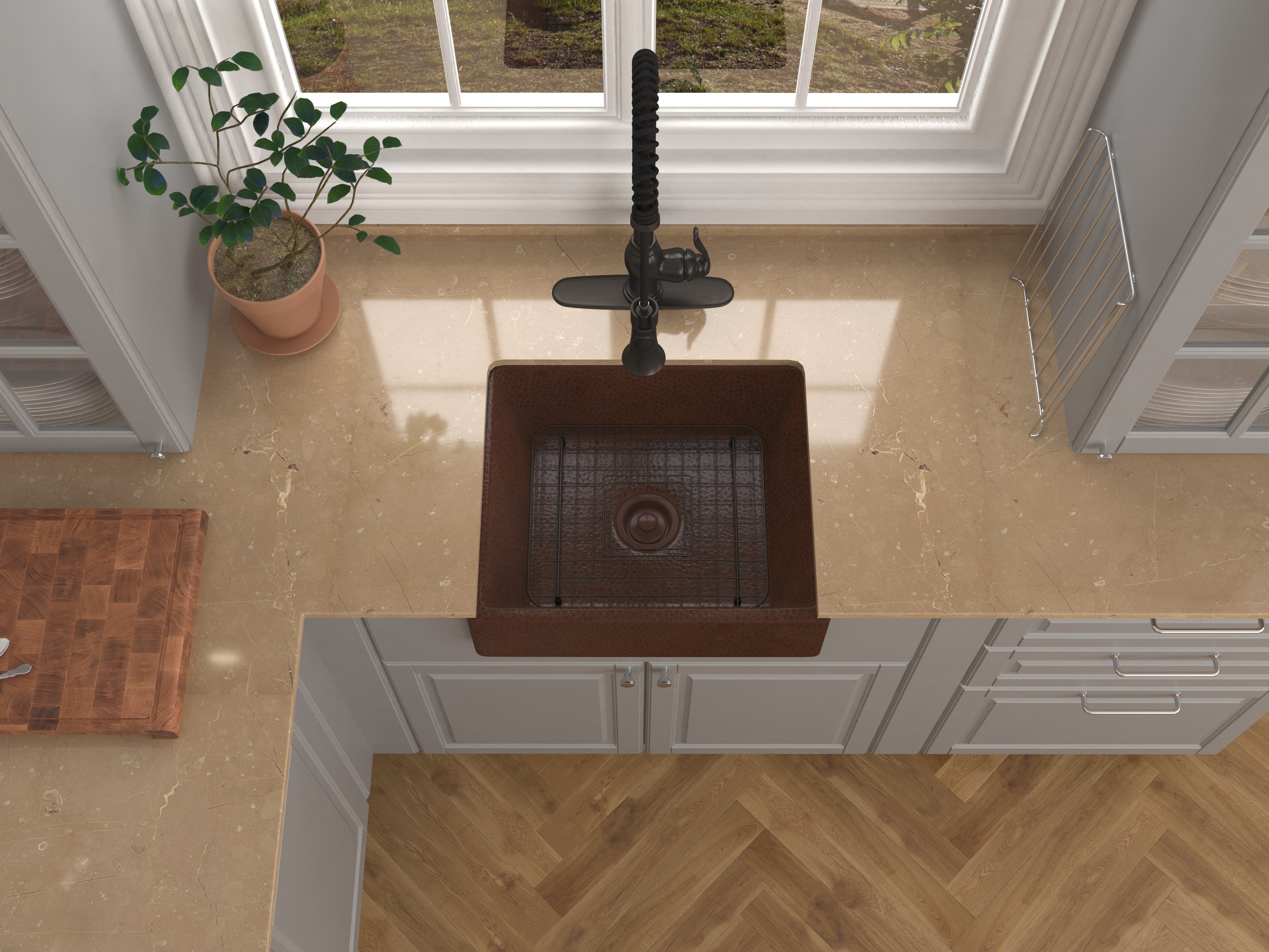 Tidal 19 in. Handmade Vessel Sink in Hammered Antique Copper