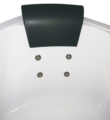 EAGO AM200  5' Rounded Modern Double Seat Corner Whirlpool Bath Tub with Fixtures