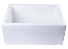 Load image into Gallery viewer, ALFI brand AB2418SB-W  24&quot; White Smooth Thick Wall Fireclay Single Bowl Farm Sink