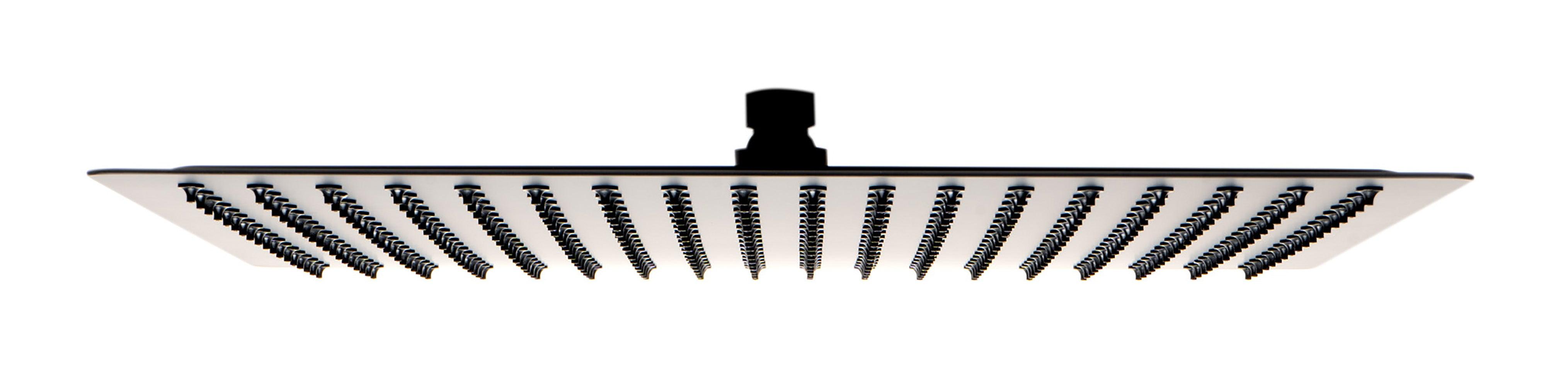 ALFI brand RAIN16S-BM Matte Black Stainless Steel 16" Square Ultra-Thin Rain Shower Head