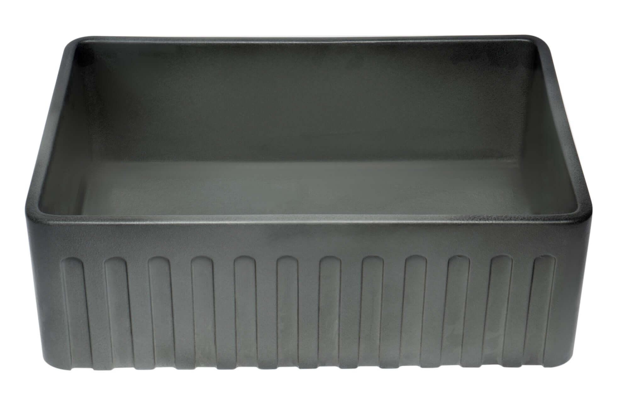 ALFI brand ABCO3020SB Concrete Color 30 inch Reversible Single Fireclay Farmhouse Kitchen Sink