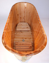 Load image into Gallery viewer, ALFI brand AB1105 63&quot; Free Standing Cedar Wooden Bathtub