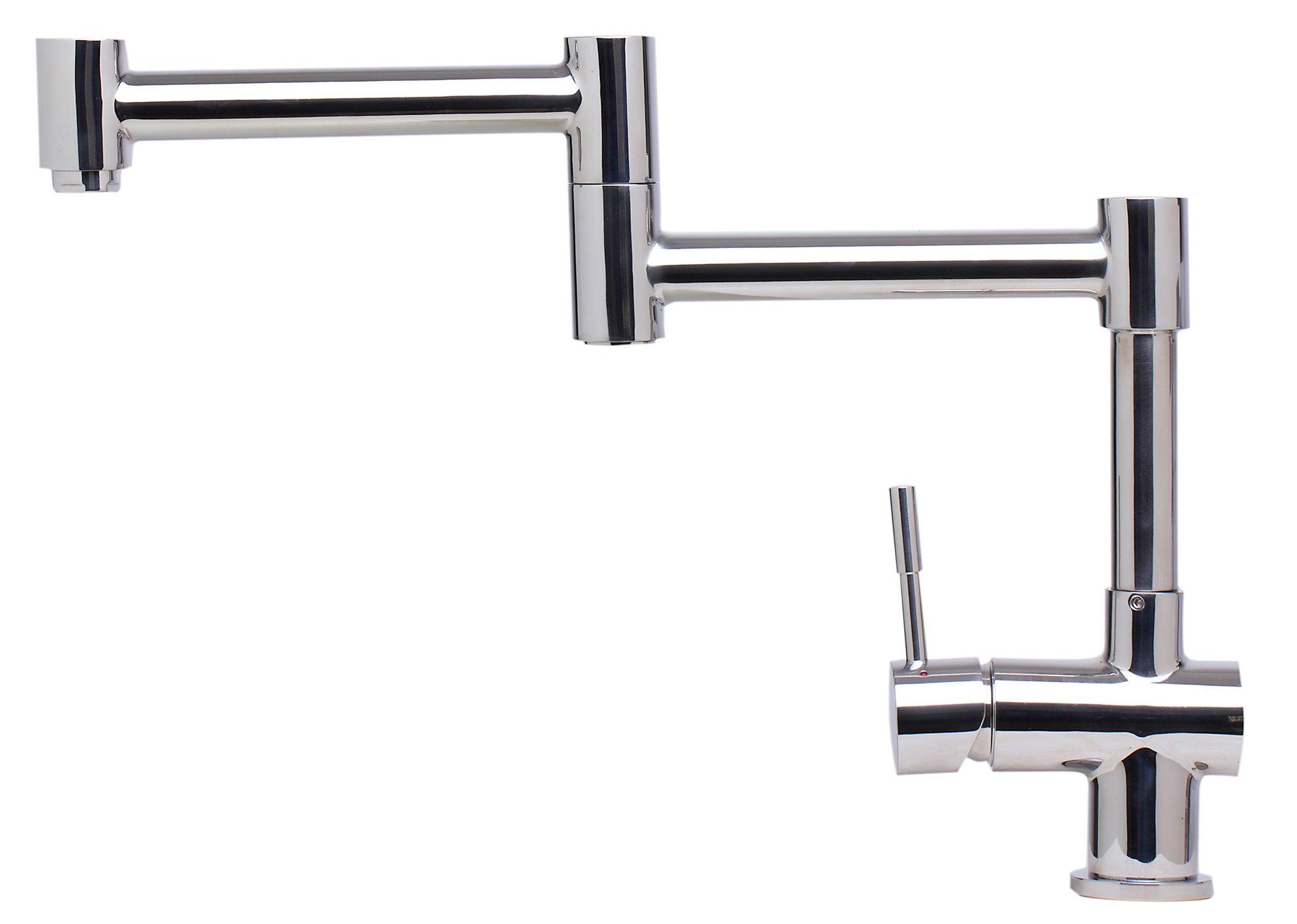 ALFI brand AB2038-PSS Solid Polished Stainless Steel Retractable Single Hole Kitchen Faucet