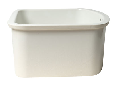 ALFI brand AB1818C 17" White Fireclay Undermount D-Shaped Kitchen Sink