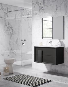 Lucena Bath 80" Décor Cristal Vanity in White, Black, Grey, White and Black or White and Grey - The Bath Vanities