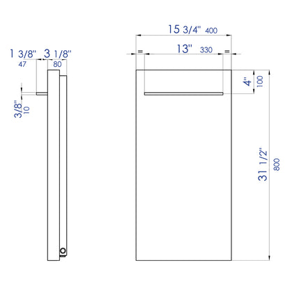 ALFI brand ABTW1632V 16"x32" Live Edge Cedar Wood Towel Warmer