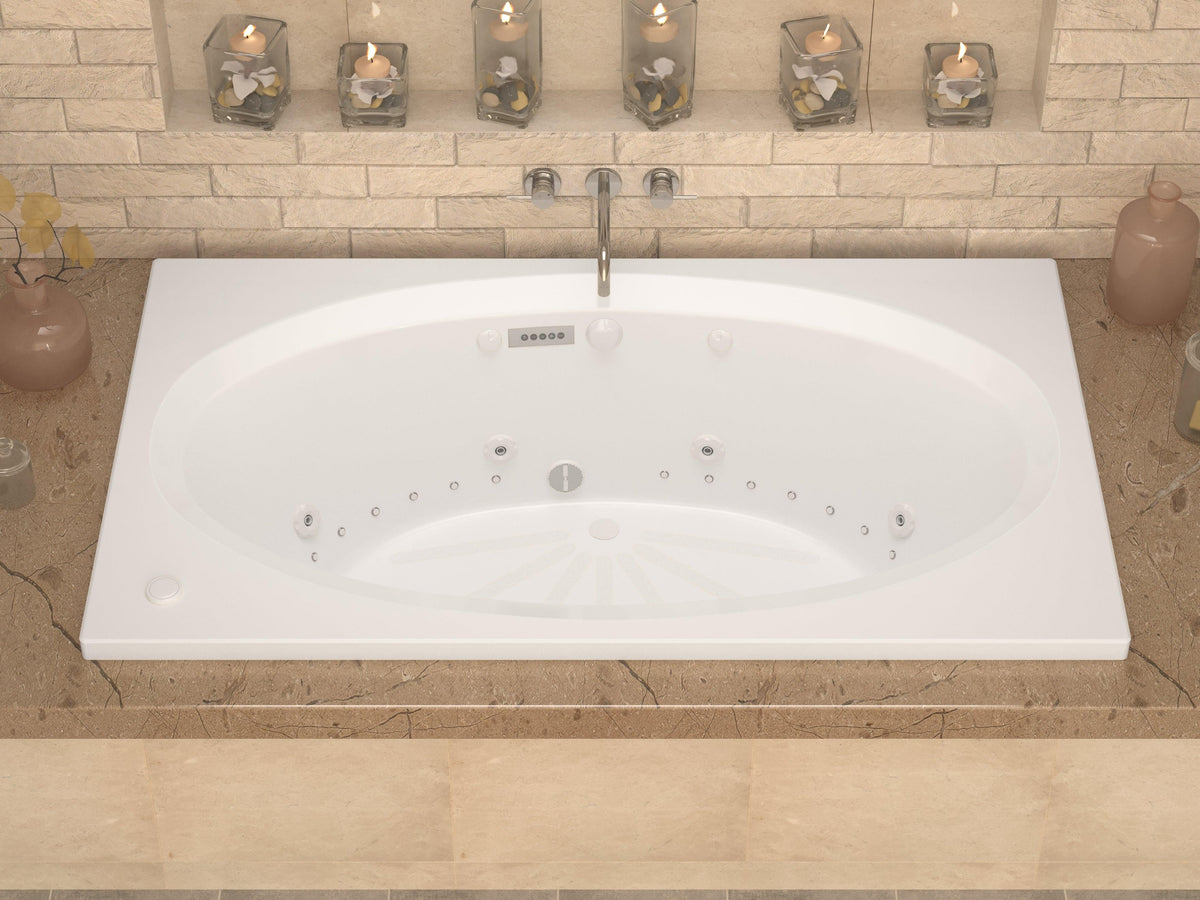 Atlantis Whirlpools Vogue Deluxe Series 41.625 x 70.75in. Air and Whirlpool Jetted Bathtub in White