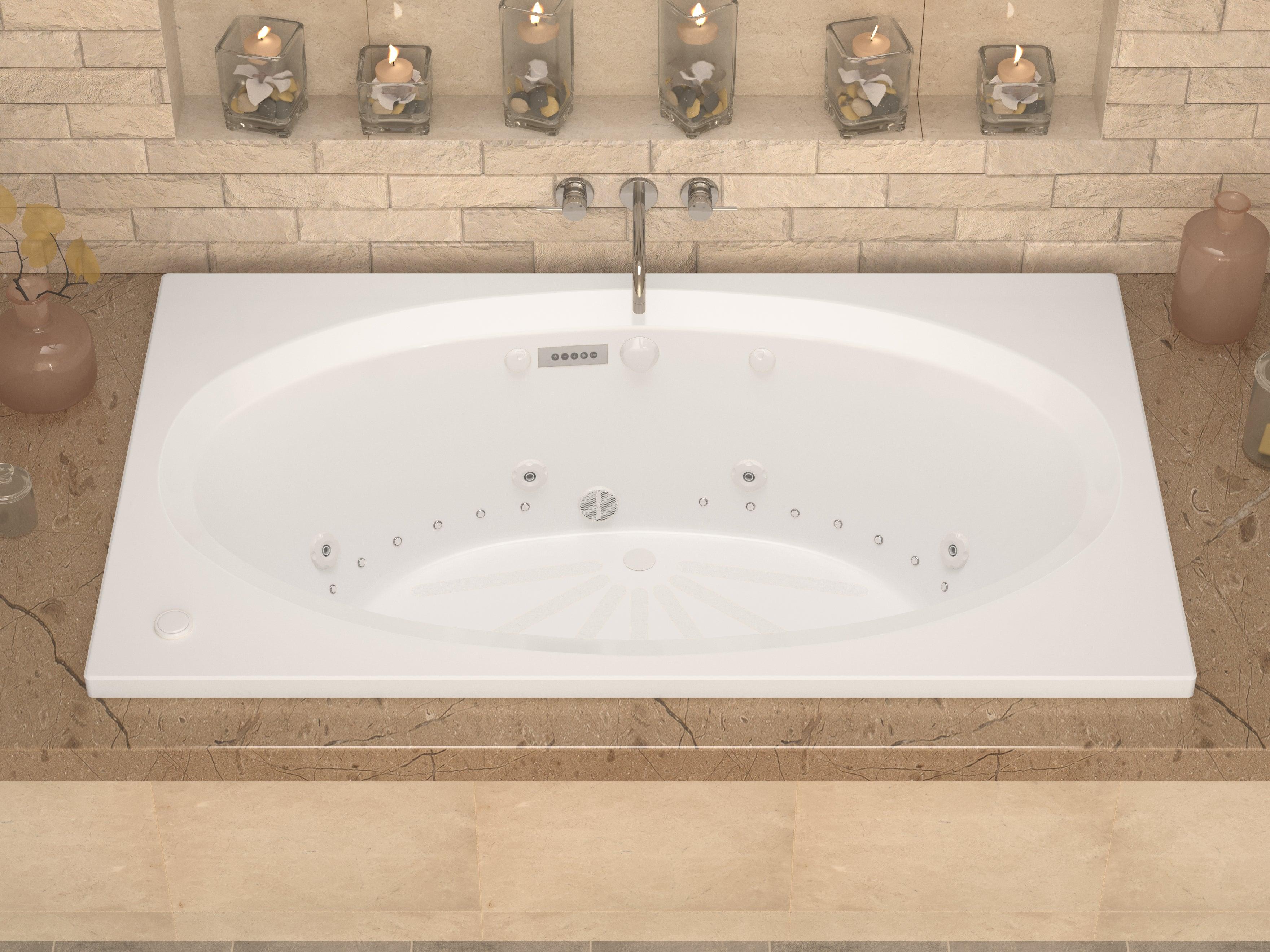 Atlantis Whirlpools Vogue Deluxe Series 41.625 x 70.75in. Air and Whirlpool Jetted Bathtub in White