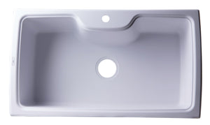 ALFI brand AB3520DI-W White 35" Drop-In Single Bowl Granite Composite Kitchen Sink