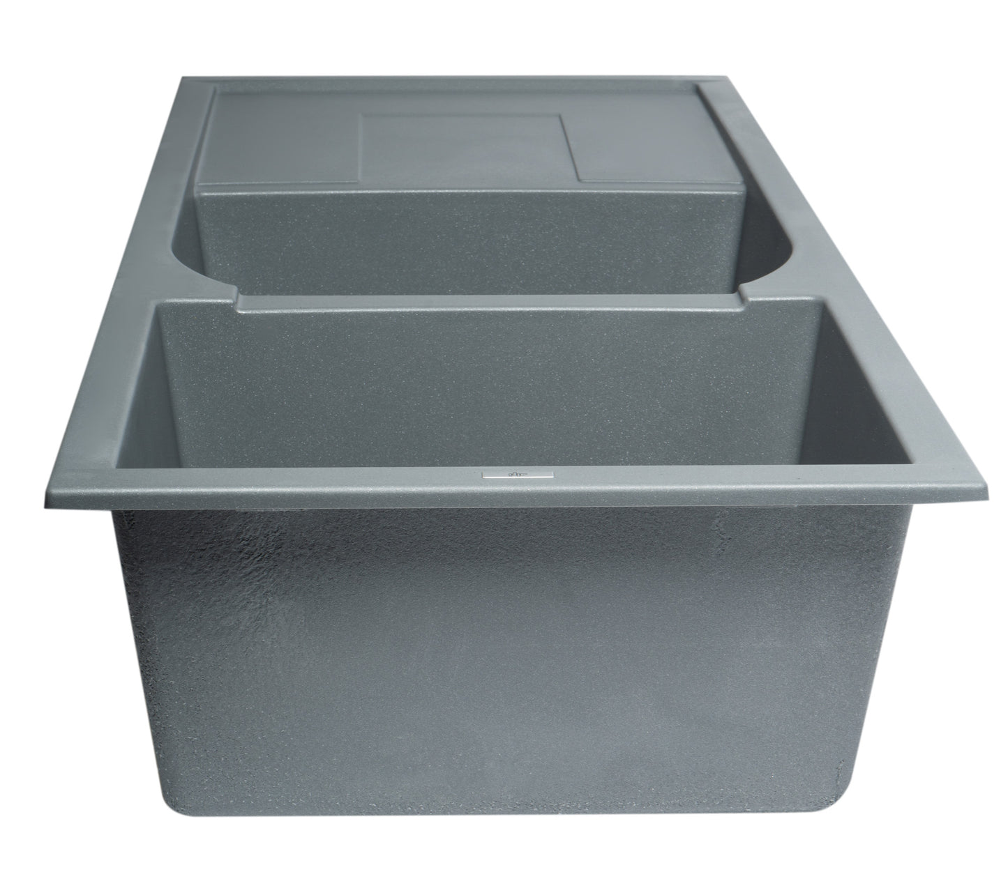 ALFI brand AB4620DI-T Titanium 46" Double Bowl Granite Composite Kitchen Sink with Drainboard