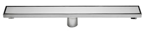 ALFI brand ABLD24B-PSS 24" Modern Polished Stainless Steel Linear Shower Drain with Solid Cover