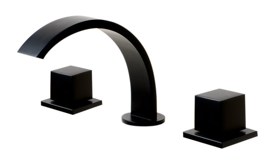 ALFI brand AB1326-BM Black Matte Widespread Modern Bathroom Faucet