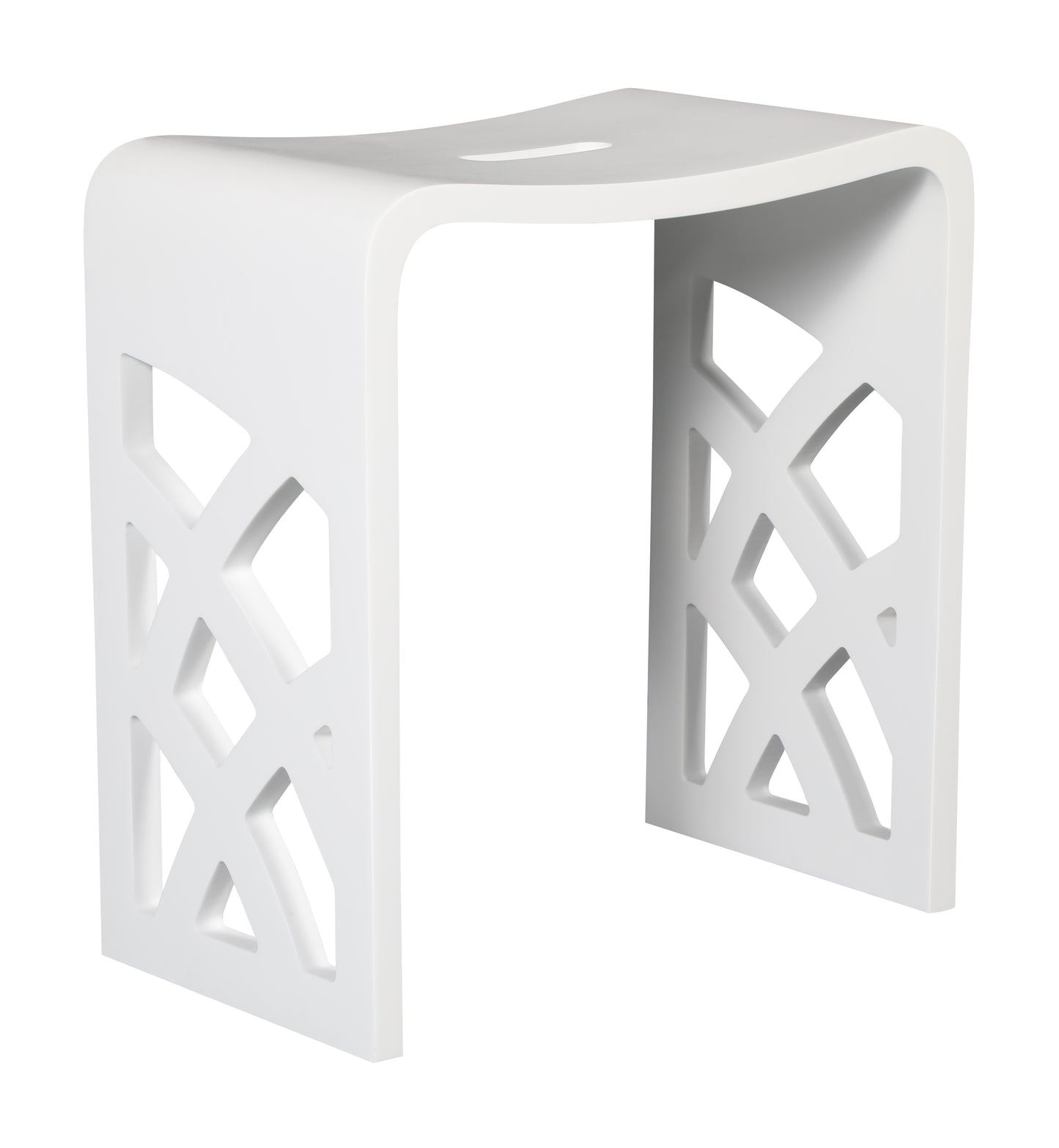 ALFI brand ABST88 Designer White Matte Solid Surface Resin Bathroom / Shower Stool