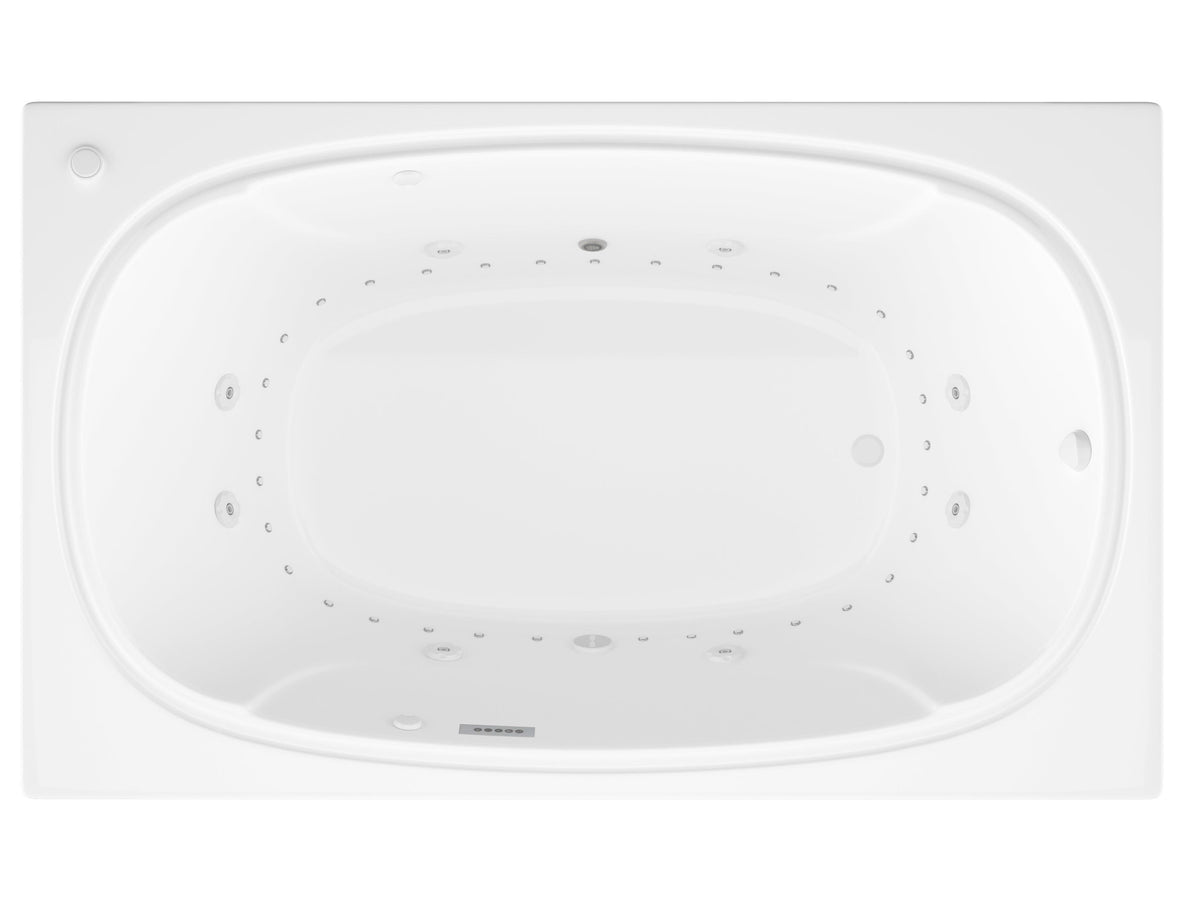Atlantis Whirlpools Charleston Deluxe Series 47.75 x 71.75in. Air and Whirlpool Jetted Bathtub in White