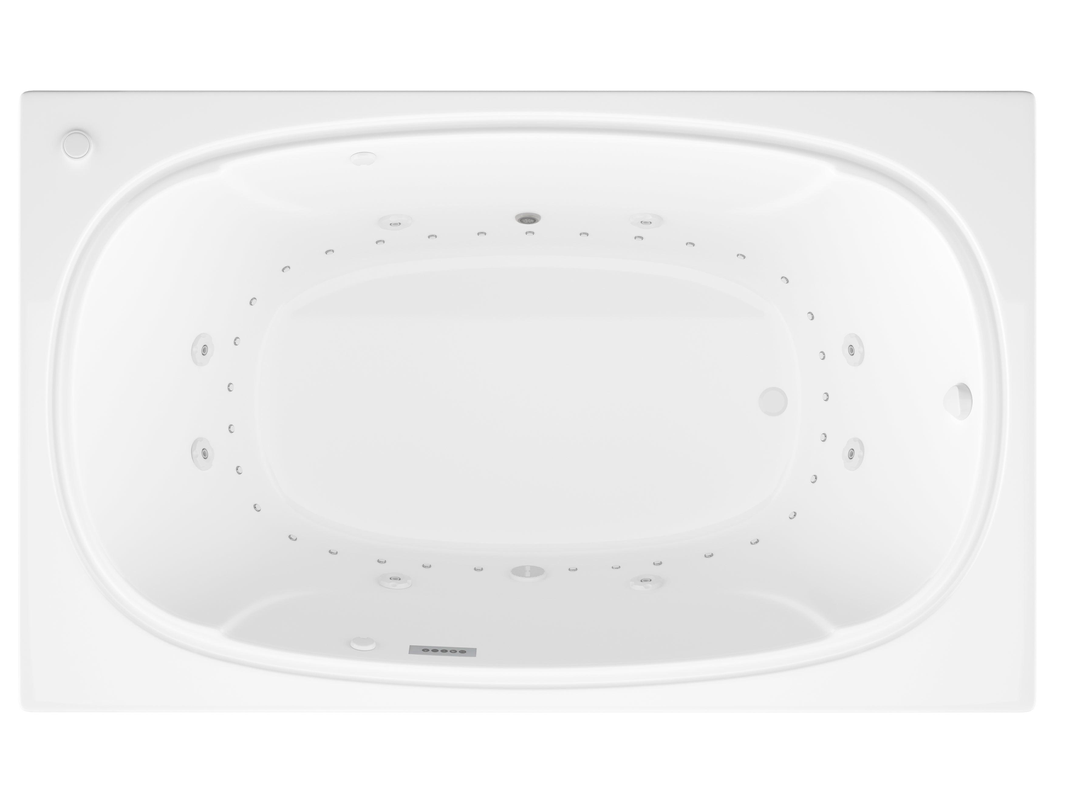 Atlantis Whirlpools Charleston Deluxe Series 47.75 x 71.75in. Air and Whirlpool Jetted Bathtub in White