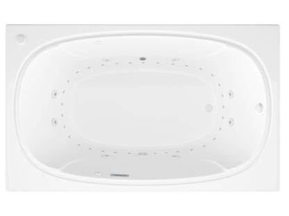 Atlantis Whirlpools Charleston Deluxe Series 47.75 x 71.75in. Air and Whirlpool Jetted Bathtub in White