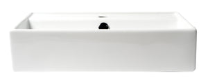ALFI brand ABC122 White 22" Rectangular Wall Mounted Ceramic Sink with Faucet Hole