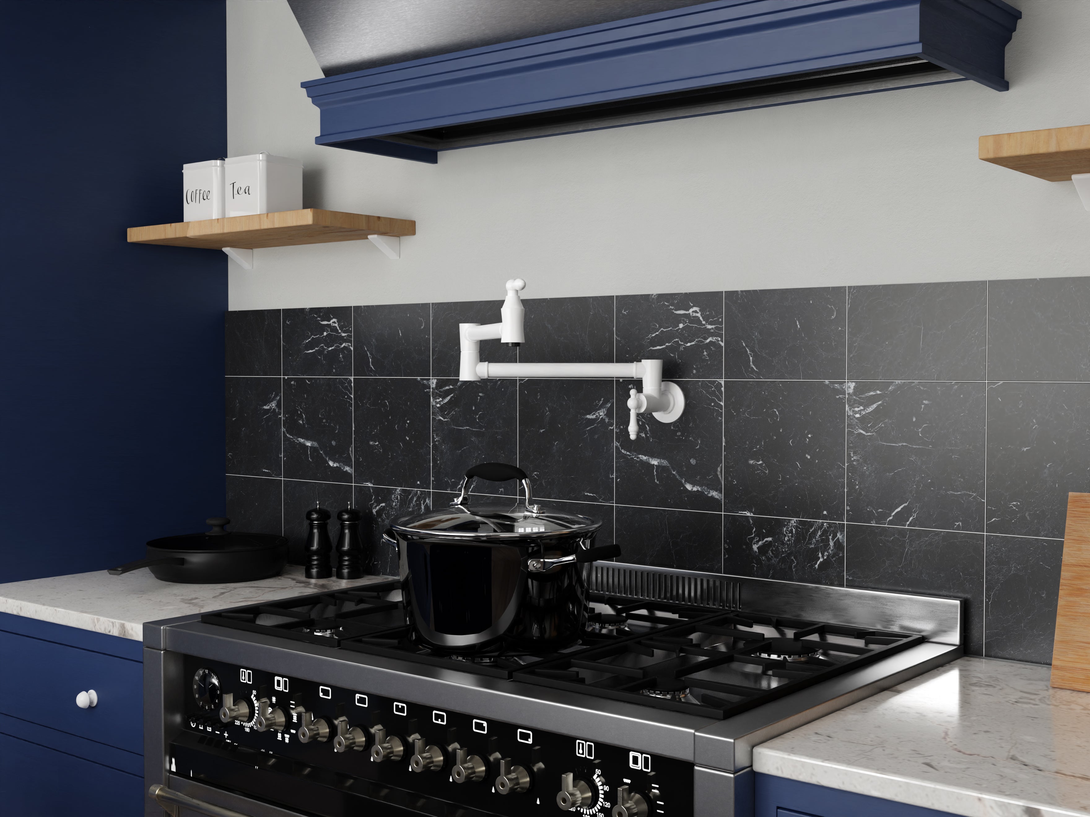 Marca 360-Degree 24" Wall Mounted Pot Filler with Dual Swivel