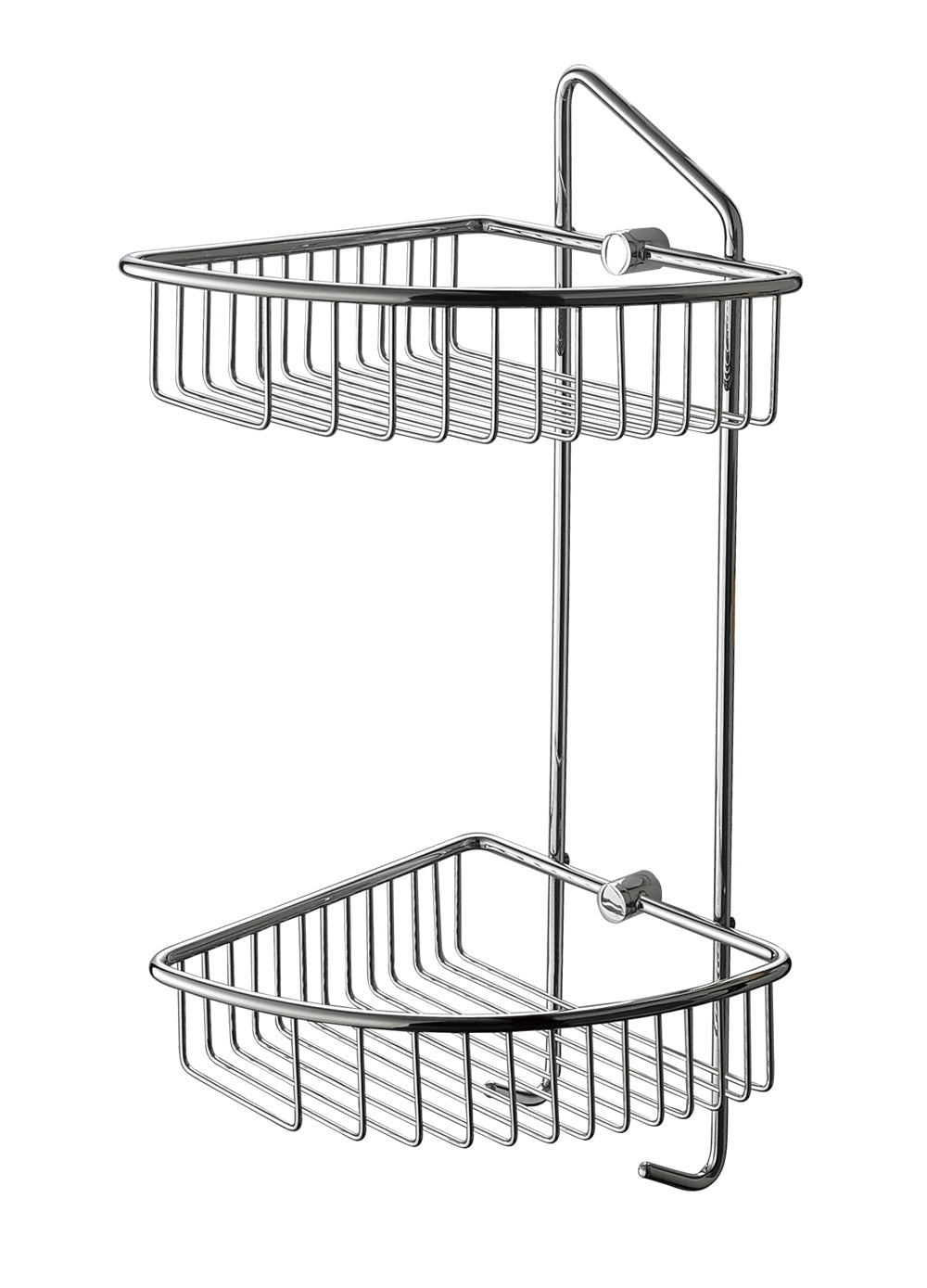 ALFI brand AB9532 Polished Chrome Corner Mounted Double Basket Shower Shelf Bathroom Accessory