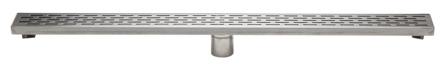 ALFI brand ABLD36C 36" Modern Stainless Steel Linear Shower Drain with Groove Holes