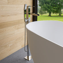 Load image into Gallery viewer, ALFI brand AB2843-PC Polished Chrome Single Hole Floor Mounted Waterfall Tub Filler
