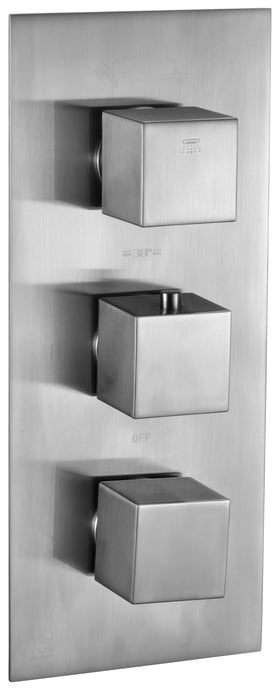 ALFI brand AB2701-BN Brushed Nickel Square 2 Way Thermostatic Shower Mixer