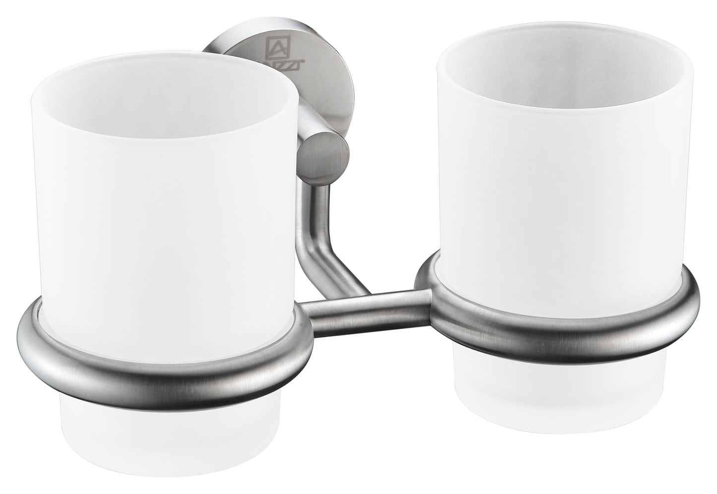 Caster Series 7.36 in. Double Toothbrush Holder in Brushed Nickel