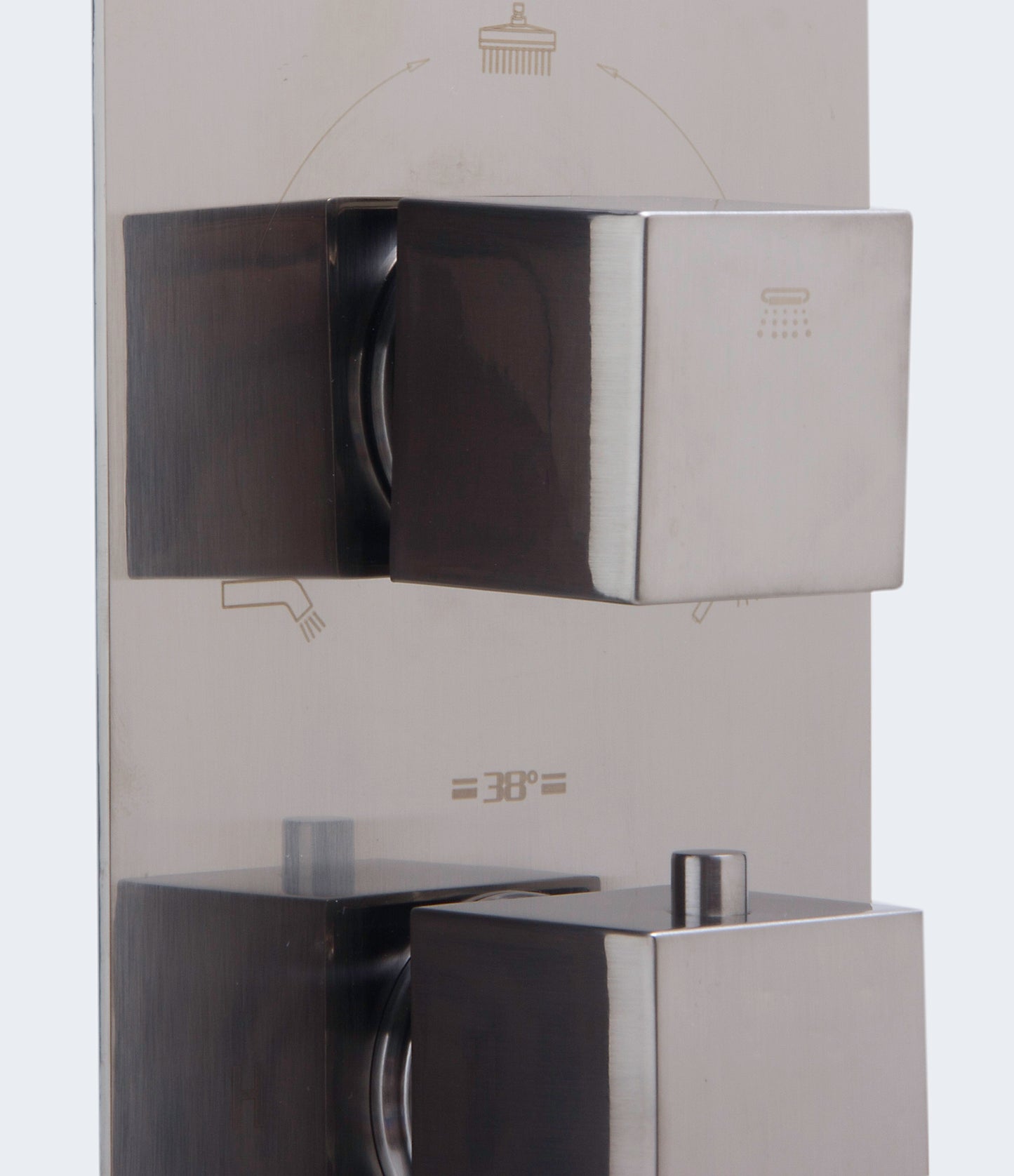 ALFI brand AB2801-BN Brushed Nickel Concealed 3-Way Thermostatic Valve Shower Mixer Square Knobs