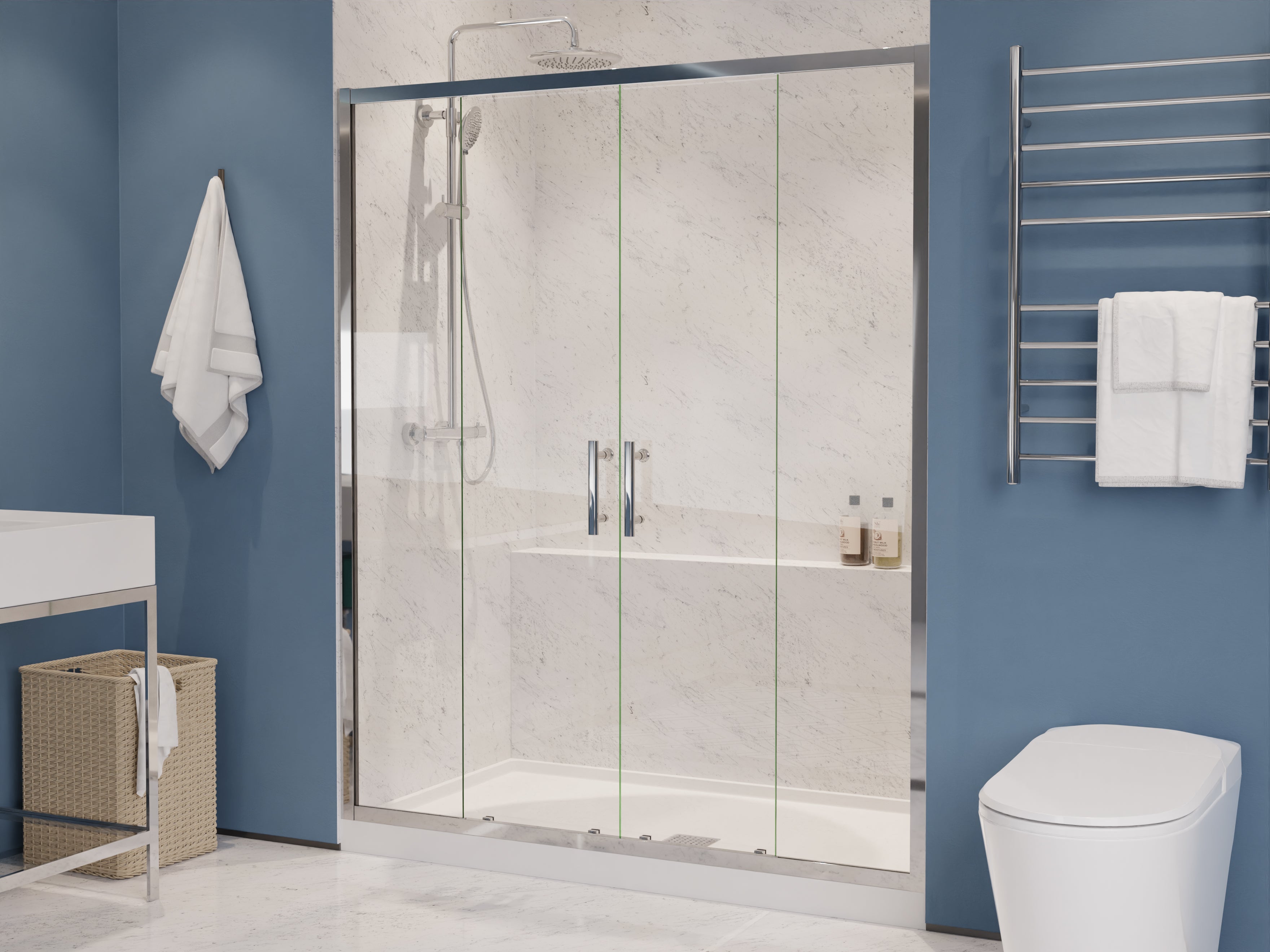 ANZZI Enchant 70-in. x 60.4-in. Framed Sliding Shower Door