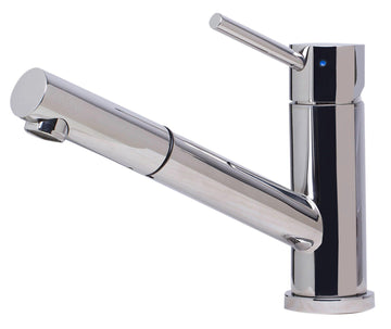 ALFI brand AB2025-PSS Solid Polished Stainless Steel Pull Out Single Hole Kitchen Faucet