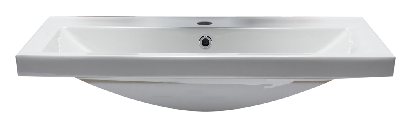 EAGO BH001 White Ceramic 32"x19" Rectangular Drop In Sink