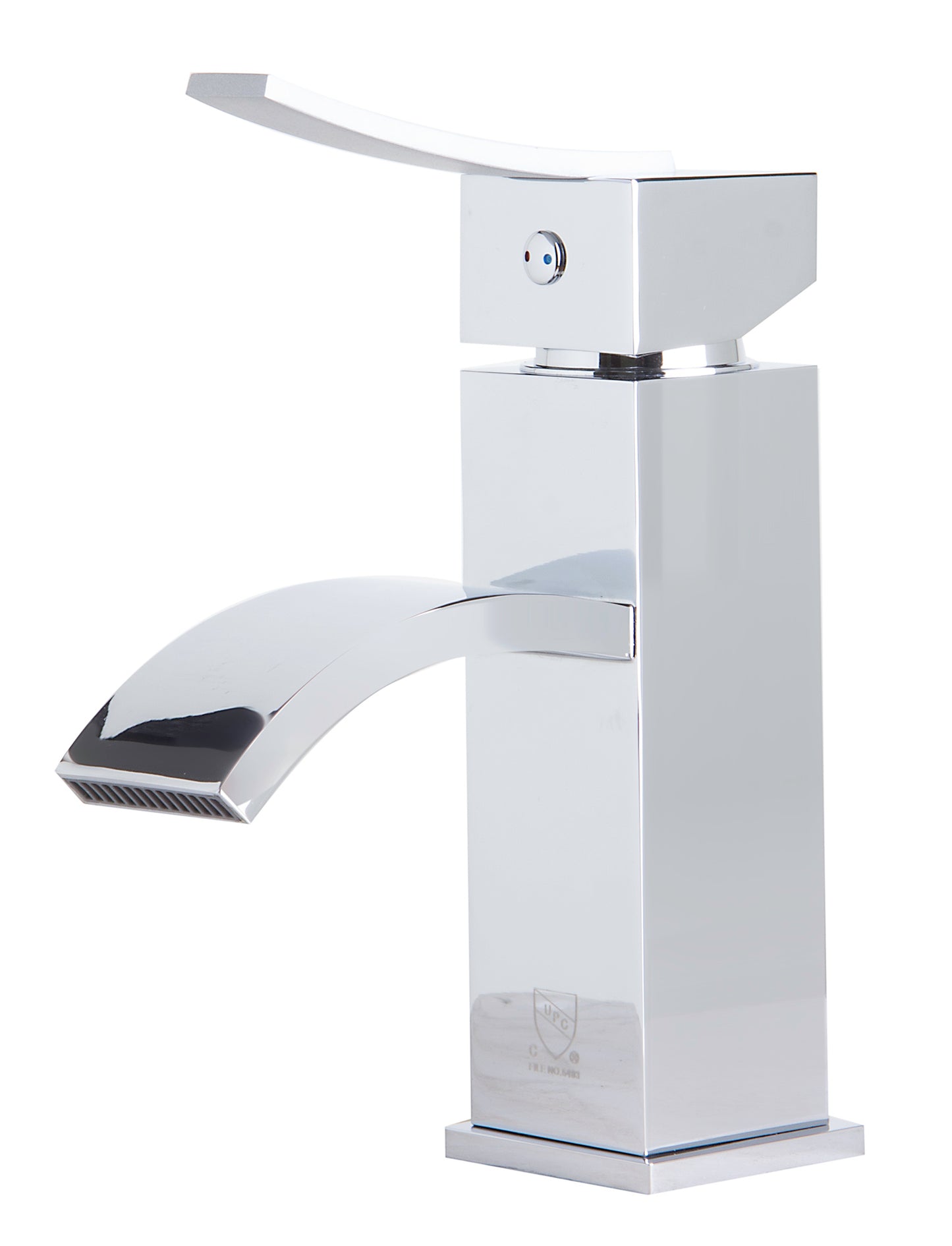 ALFI brand AB1258-PC Polished Chrome Square Body Curved Spout Single Lever Bathroom Faucet