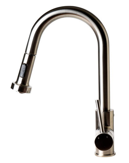 ALFI brand ABKF3262-BN Brushed Nickel Sensor Gooseneck Pull Down Kitchen Faucet