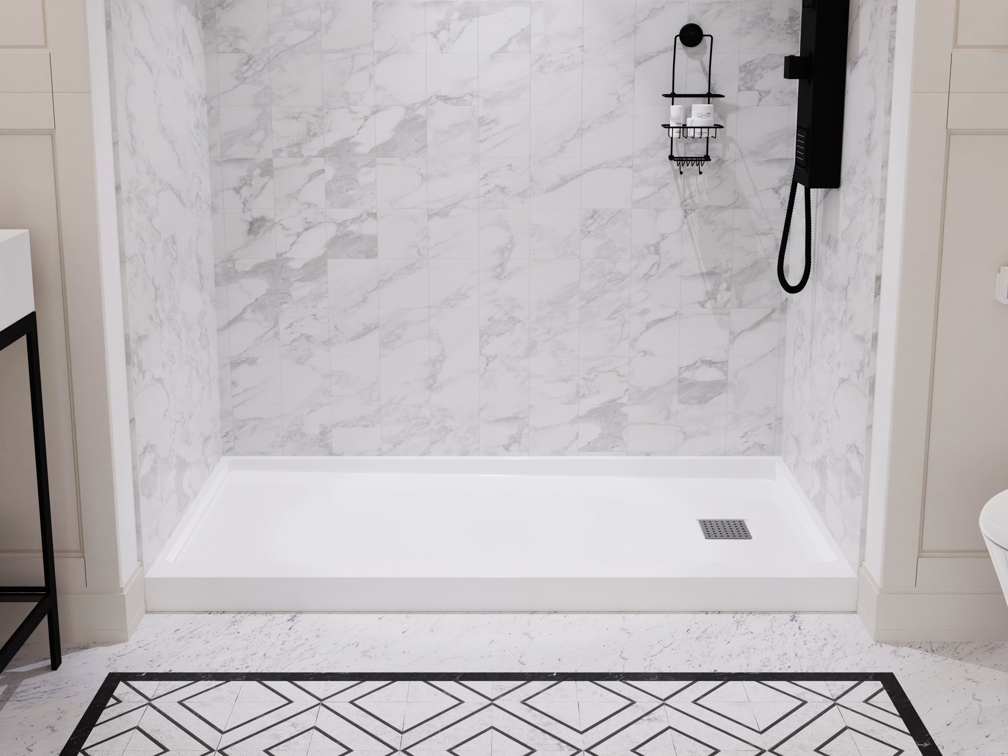 ALEXANDER 60 in. x 30 in. Center Drain Shower Base